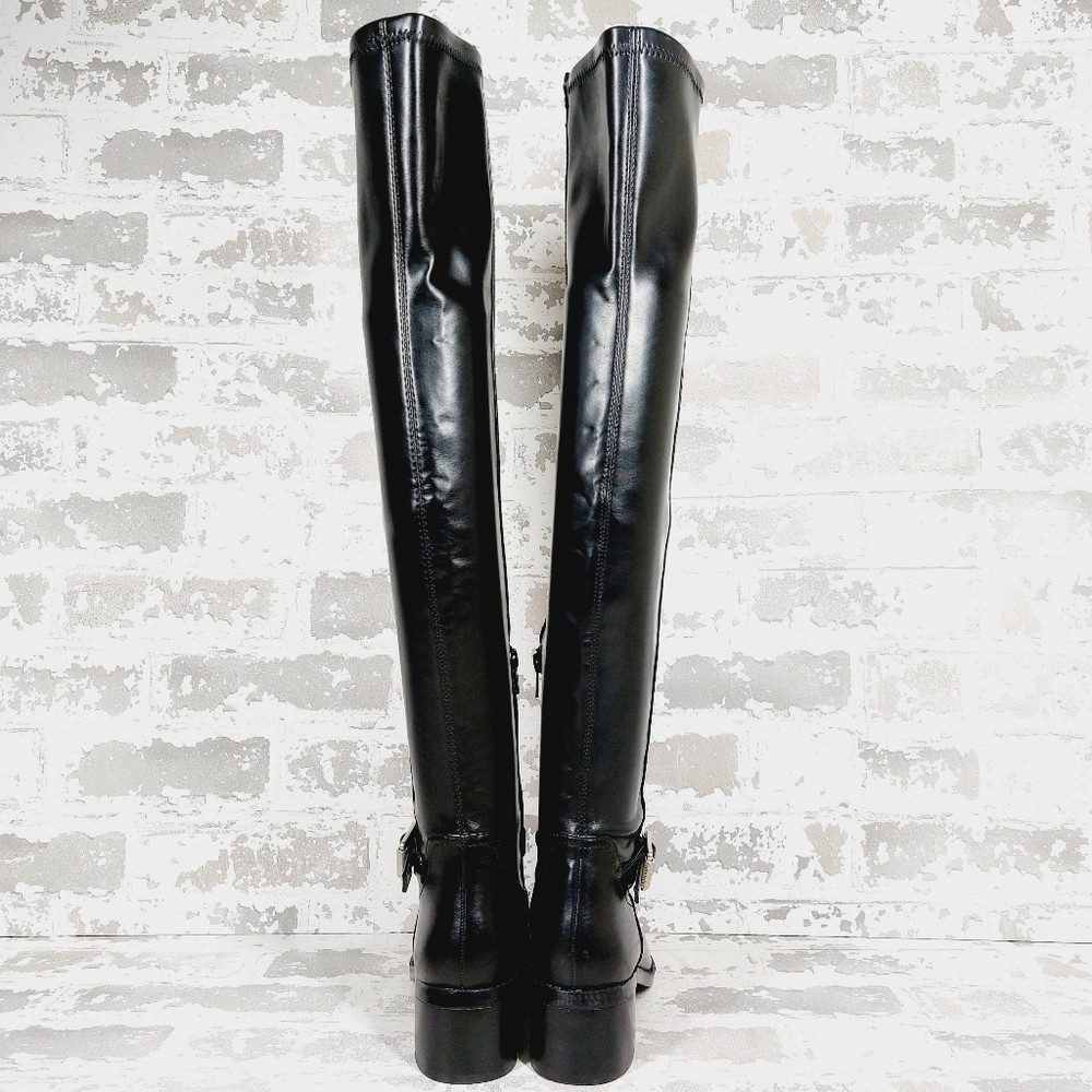 New DV by Dolce Vita Elyse Buckle Block Heel Black Boot.Over-The-Knee E878 - Picture 6 of 13
